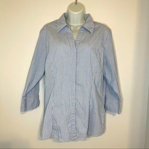 Riders by Lee Striped Button-Down Blouse